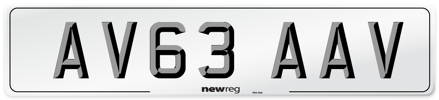 AV63 AAV Number Plate from New Reg